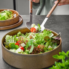 Salatbesteck mit Holzgriff 