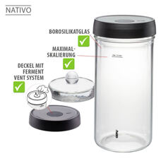 Fermentationsglas mit Gewicht 1.5lt