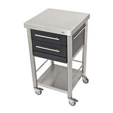 Chariot de cuisine Corian noir2 tiroirs50 x 50