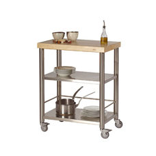 Kitchen trolley white beech longitudinal wood50 x 70