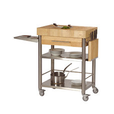 Küchenwagen Weissbuche Stirnholz,
1 Schublade
50 x 70