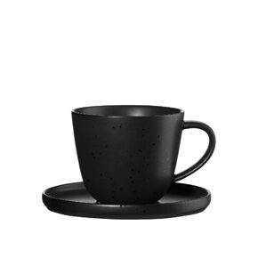 Kaffeetasse mit Unterteller 
anthrazit 