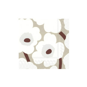 Papierservietten 
Unikko weiss/beige 