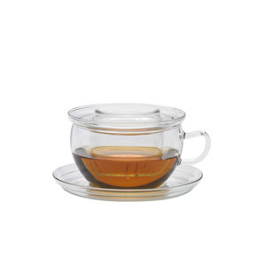 Teetasse mit Glasfilter und Untertasse 0.3 lt. 