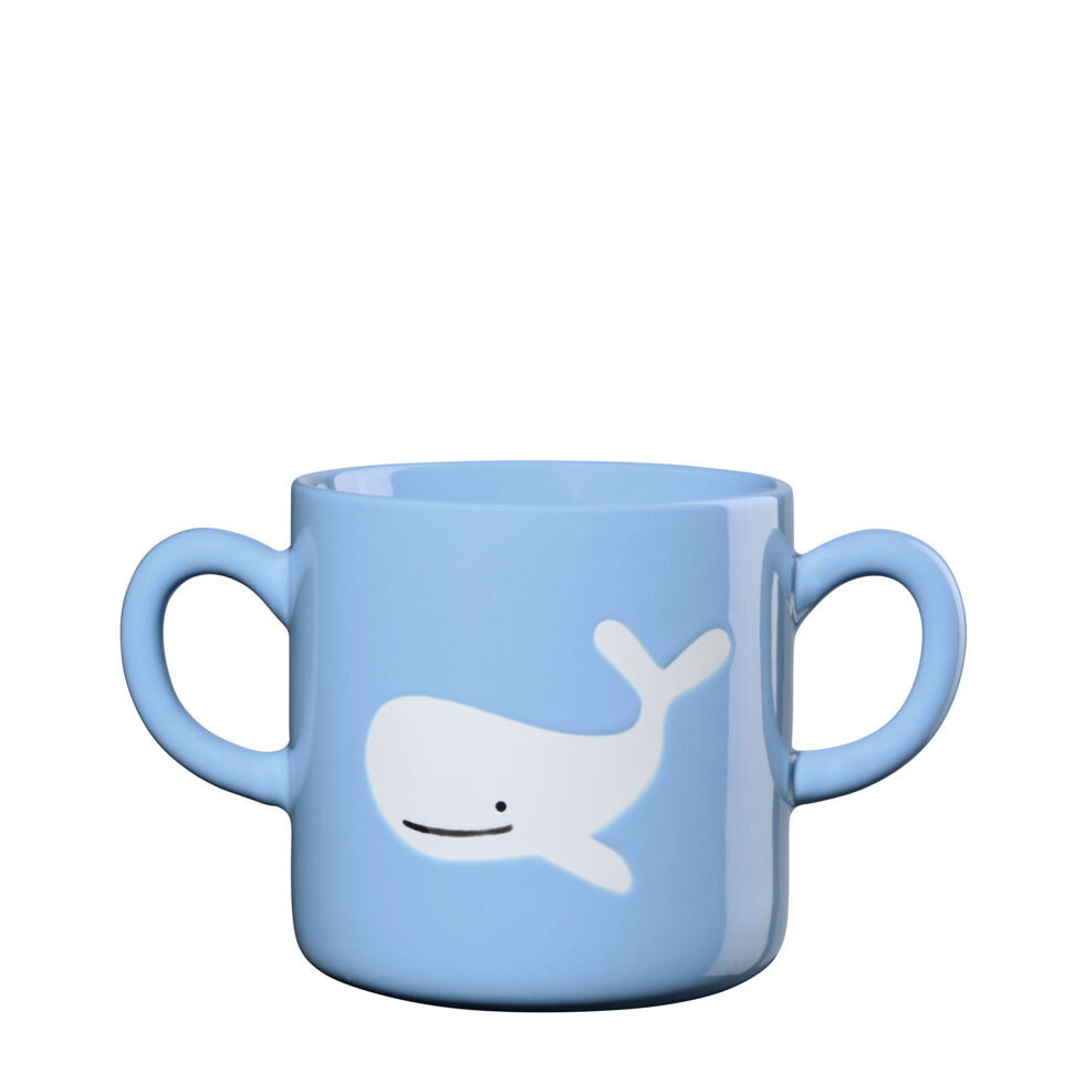 Mug à anse bleu,
Baleine 