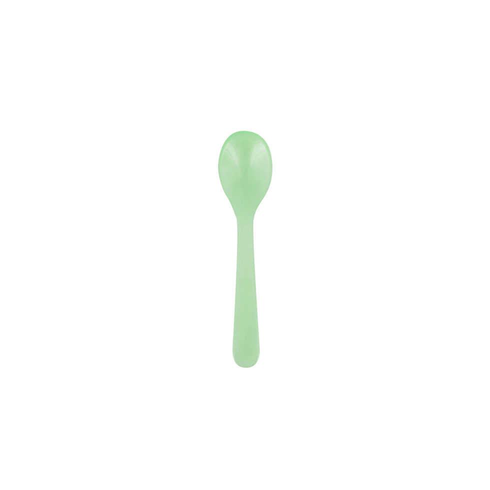 Cuillère à oeuf en verre acrylique vert pomme 