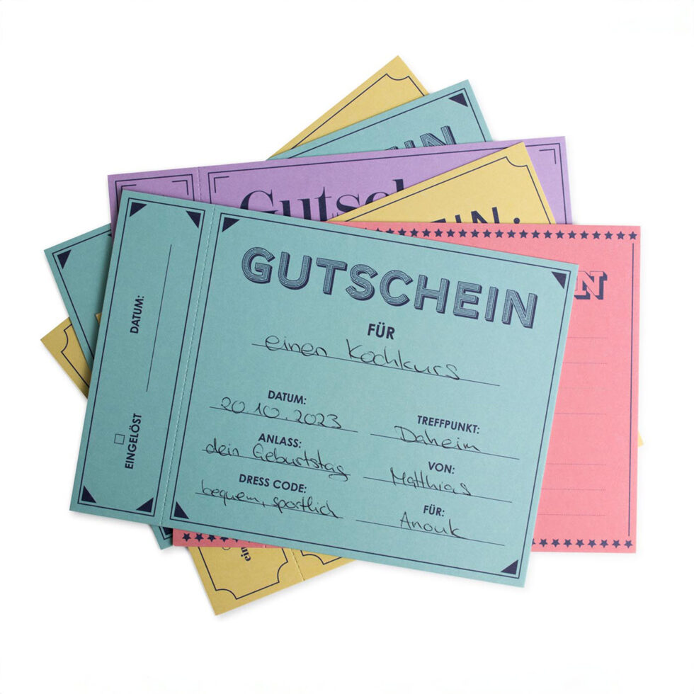 Gutscheine à Discretion
Set mit Gutscheinen 