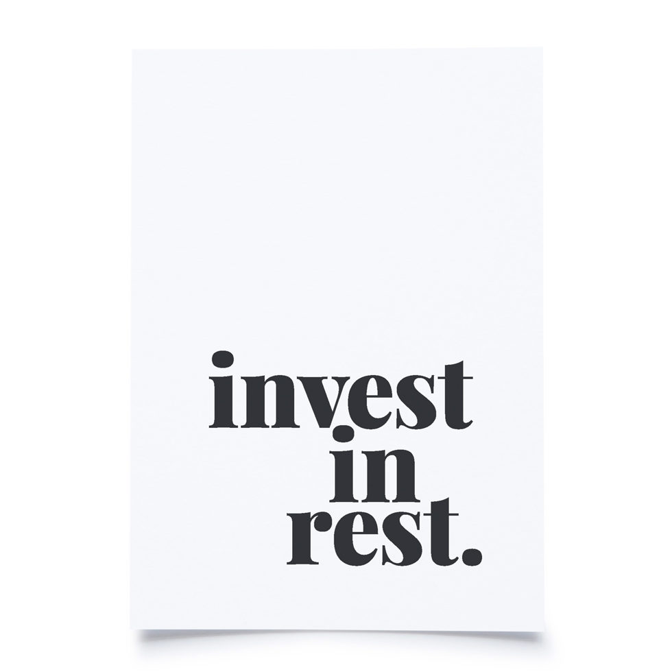 Carte postale
"Investissez dans le repos." Carte postale
"Investissez dans le repos."