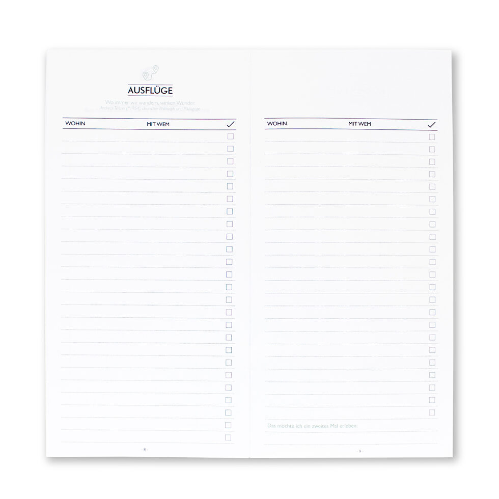 Booklet "Einmal im Leben" 