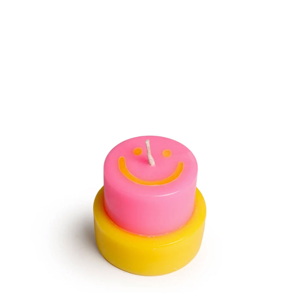 Bougie « Smiley » rose, petite Bougie « Smiley » rose, petite