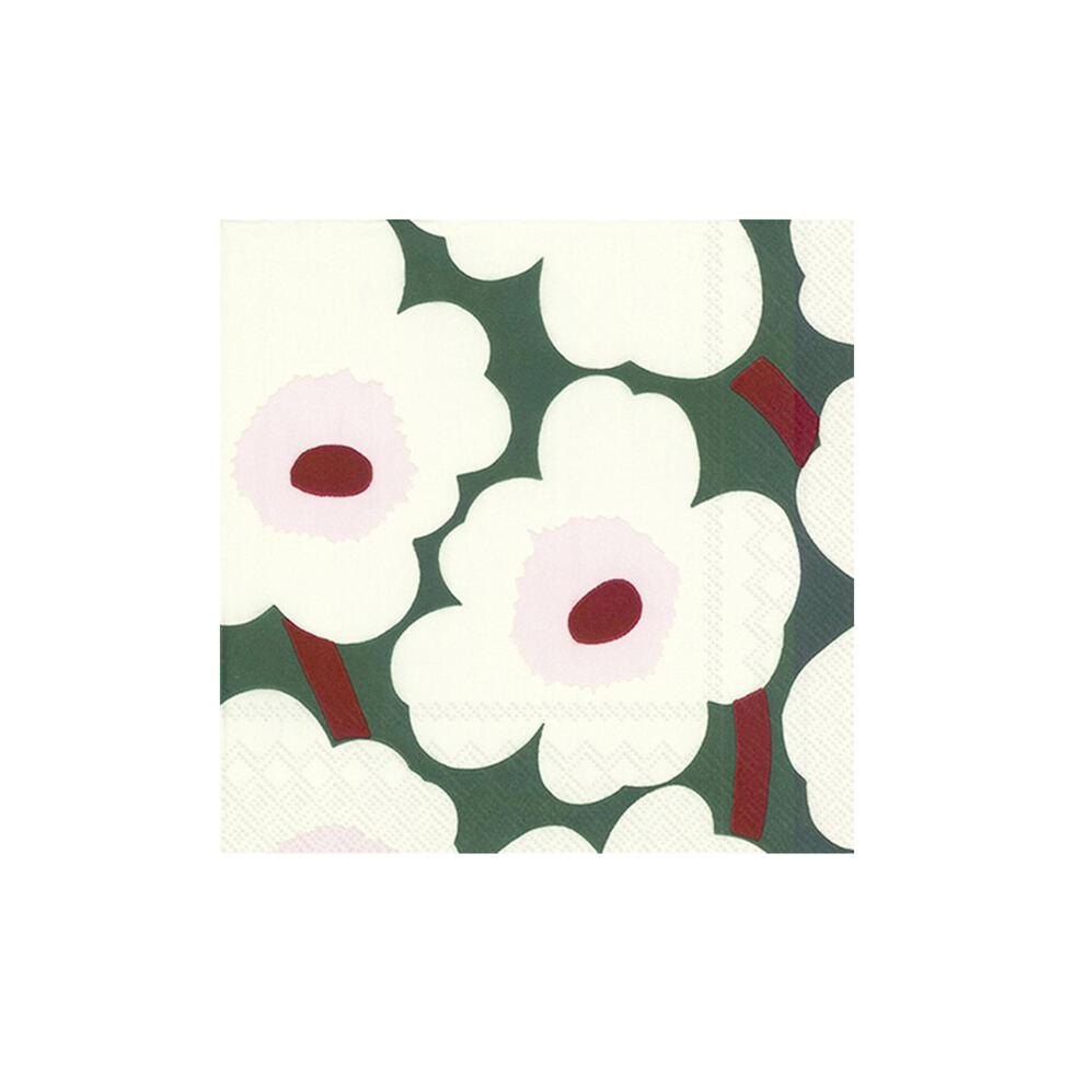 Papierservietten 
Unikko grün/cream 