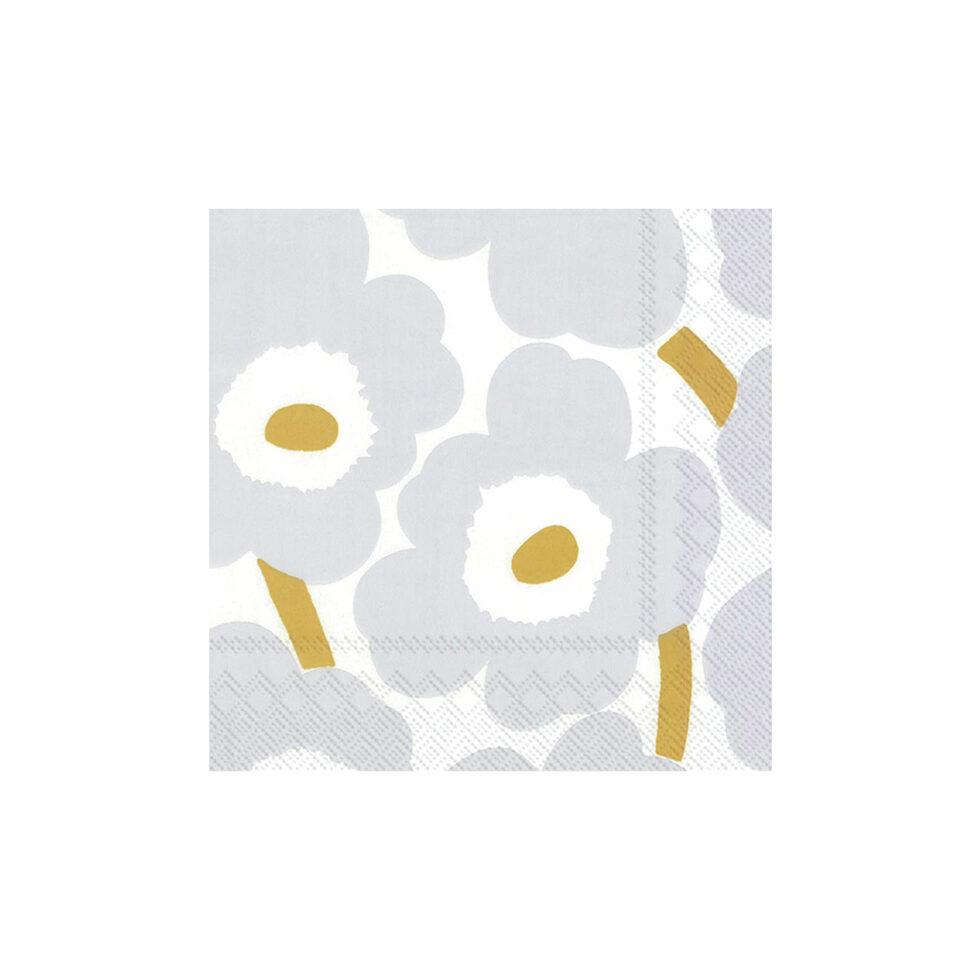 Papierservietten
Unikko weiss/silber 