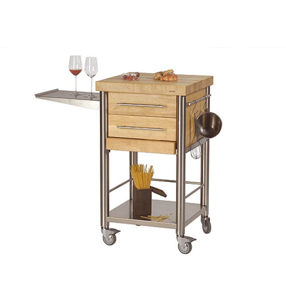 Küchenwagen Weissbuche Längsholz
2 Schubladen 
50 x 50 