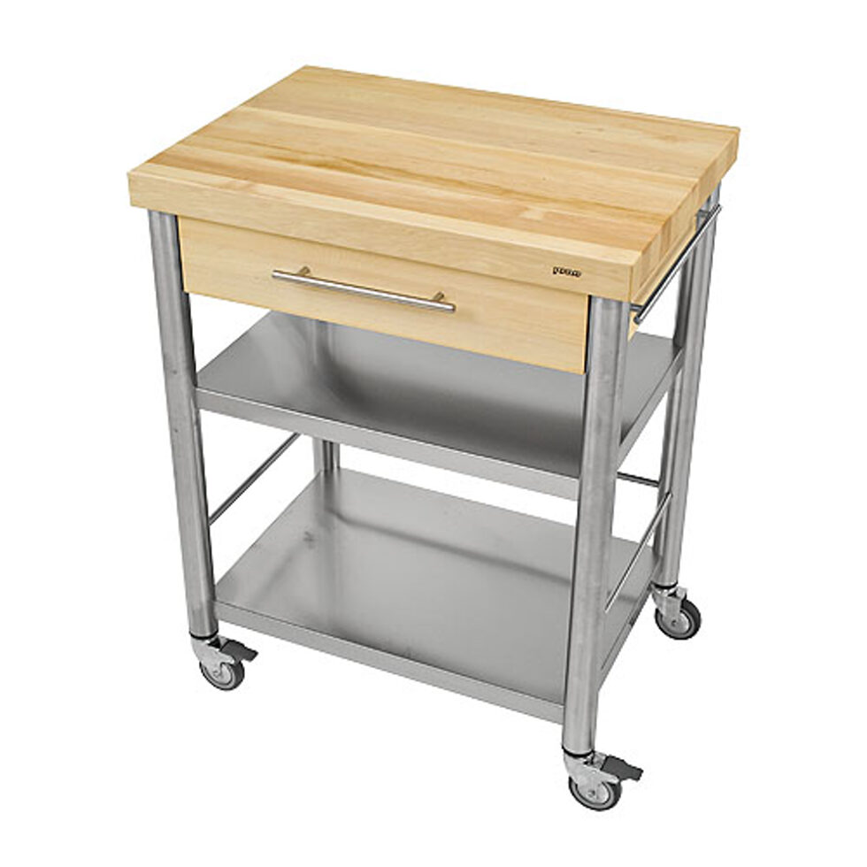 Wagon-cuisine en bois longitudinal de hêtre blanc,1 tiroir50 x 70 Wagon-cuisine en bois longitudinal de hêtre blanc,1 tiroir50 x 70