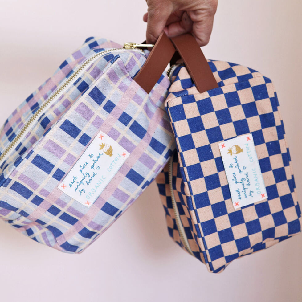 Necessaire Check Multi klein 