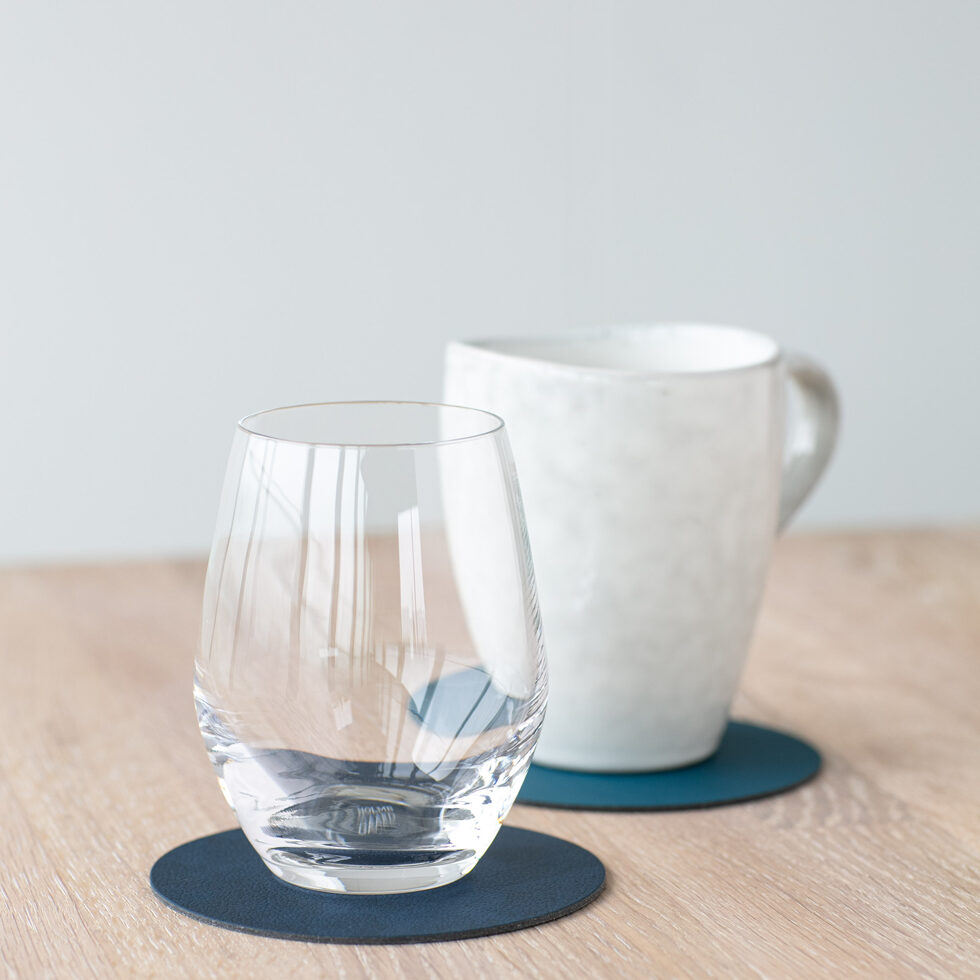 Glas Untersetzer
dunkelblau/petrol rund 10cm 
