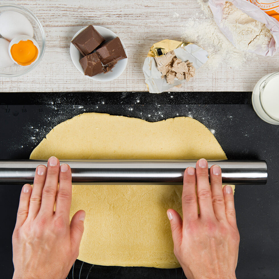 Rouleau à pâtisserie en acier inoxydable 