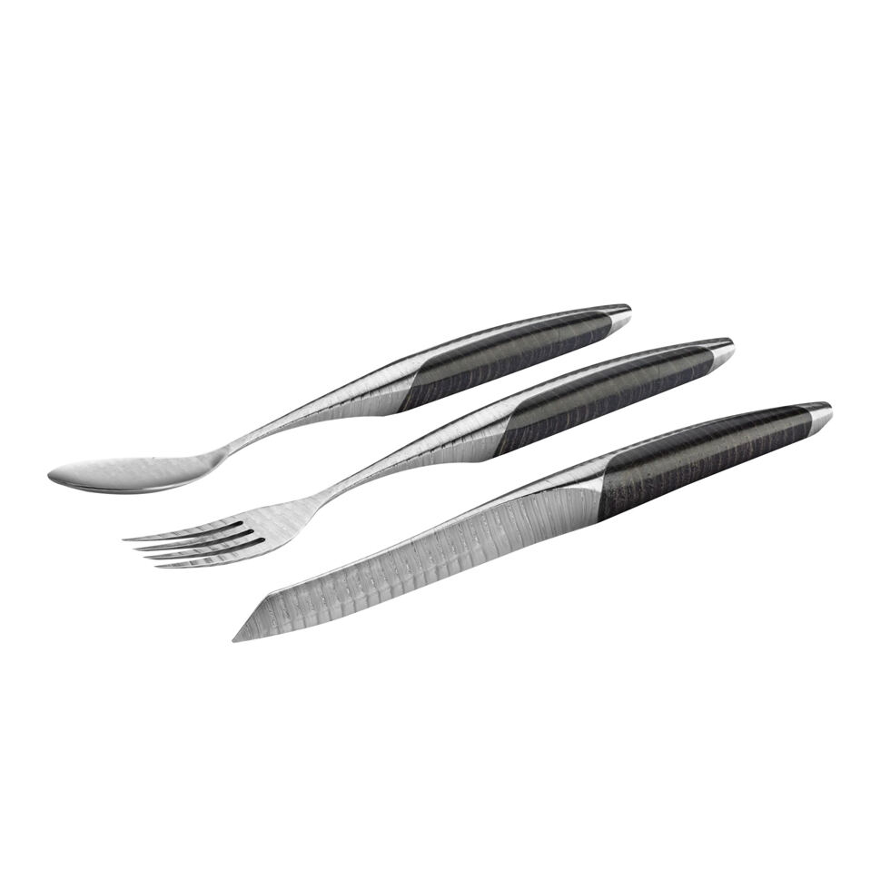 Steakbesteck Damast Esche schwarz
3er Set Steakbesteck Damast Esche schwarz
3er Set