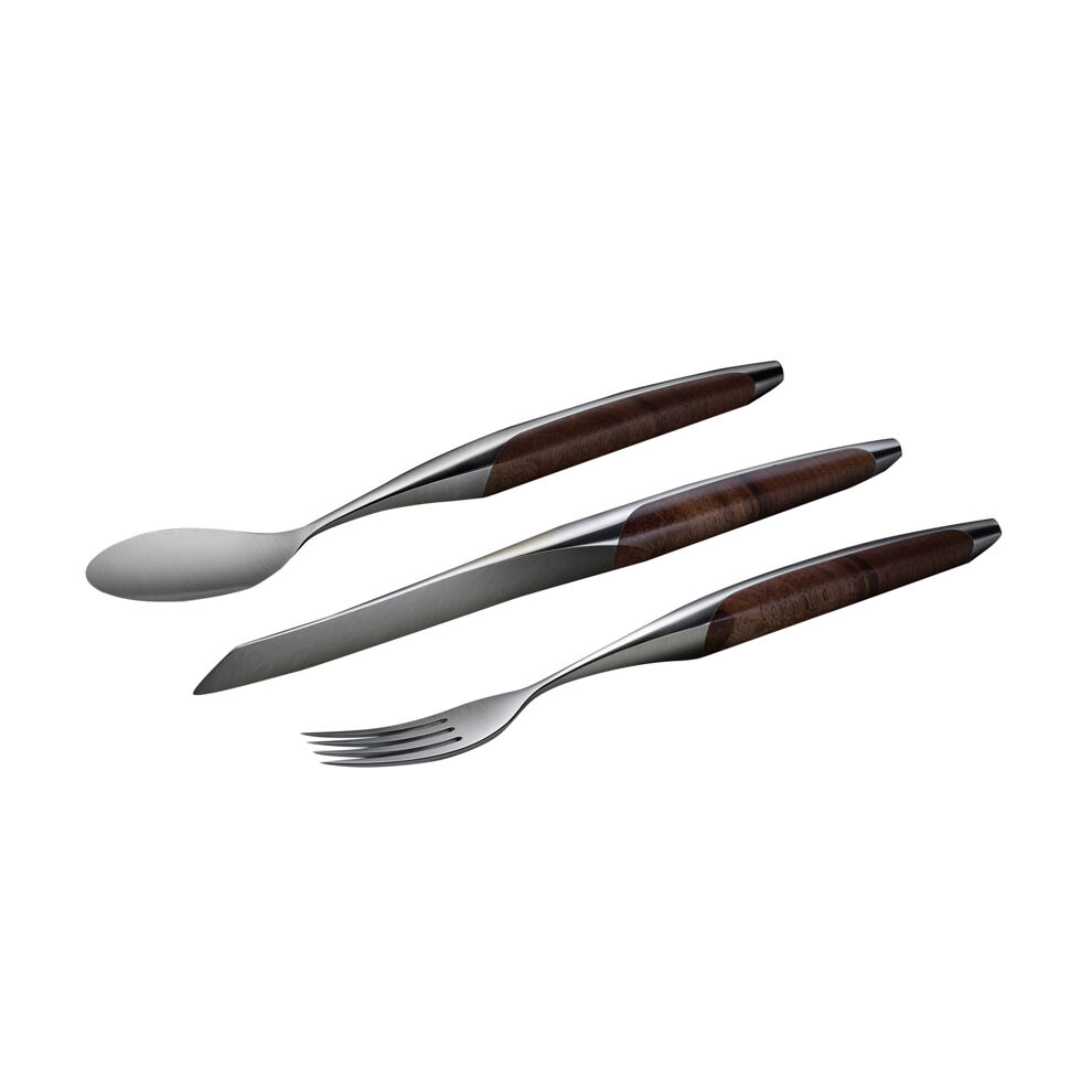 Couverts à steak en frêne noir
set de 3 pièces 
