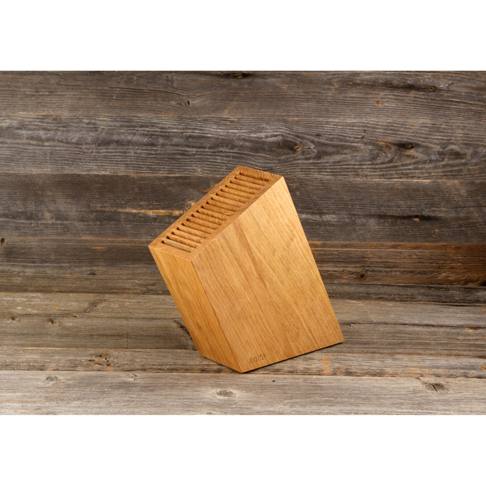 Knife block diagonal oak 