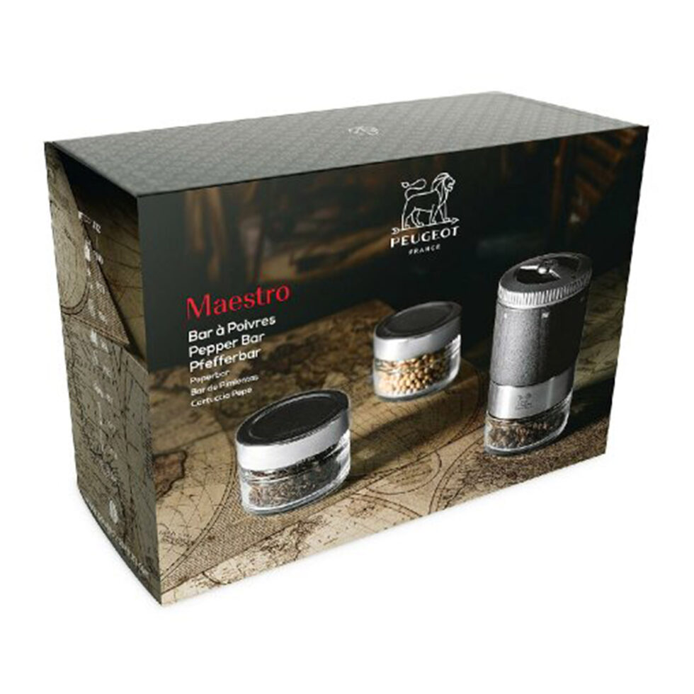 Pfeffermühle mit Glasbehälter
Mühle & 3 Gläser 