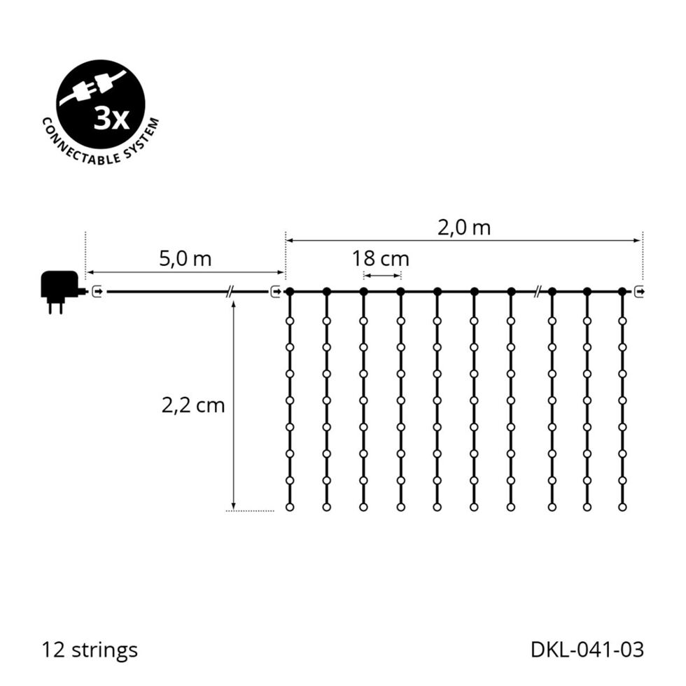 LED Vorhang Engelshaar 2m 