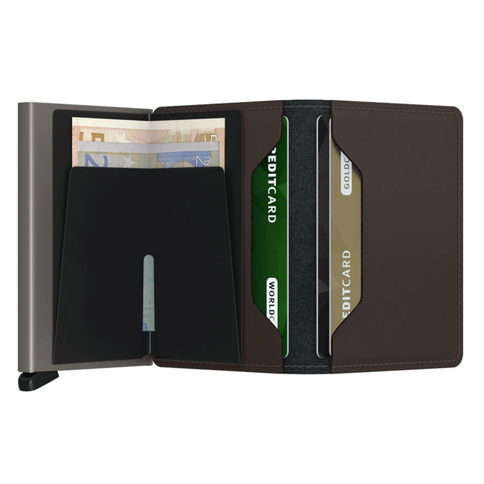 Slimwallet 
braun matt 