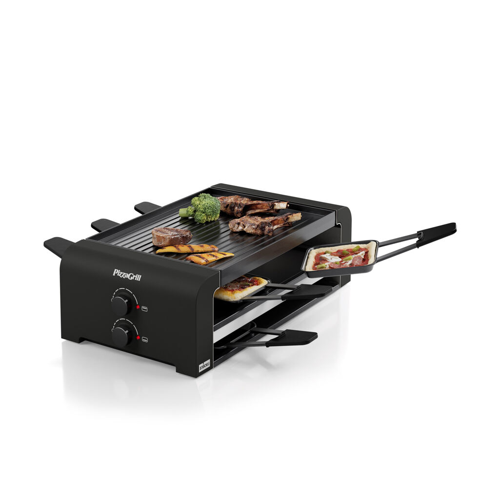 Raclette/Pizza Grill 6er
schwarz 
