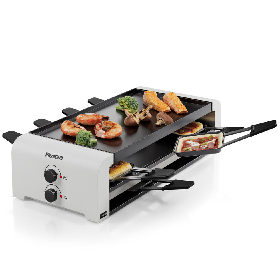 Raclette/Pizza Grill 8er
weiss 