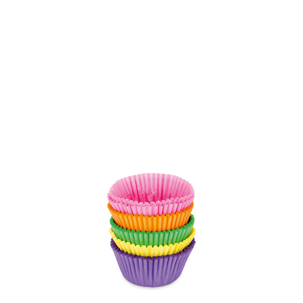 Papierbackformen  
bunt mini 100 Stk. 