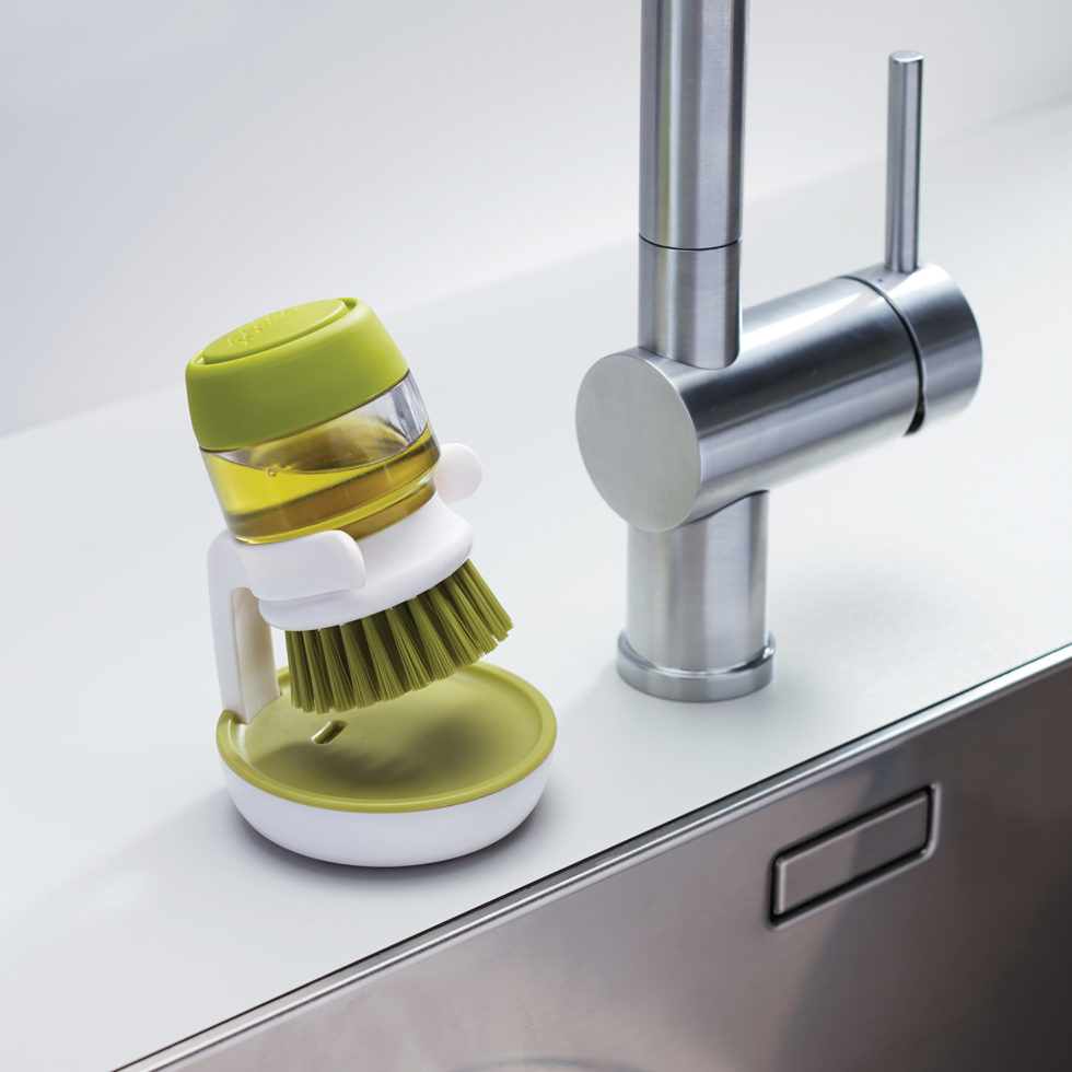 Knaufbürste mit Dispenser grau 