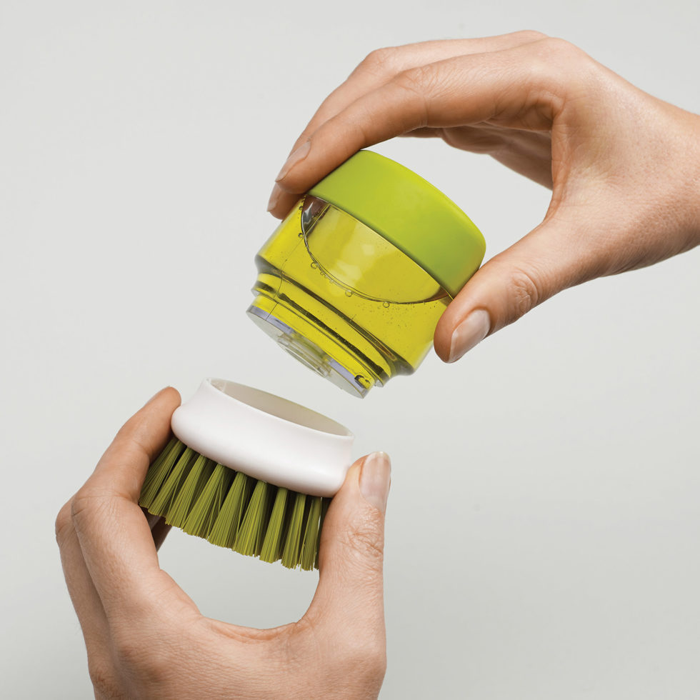 Knaufbürste mit Dispenser grau 