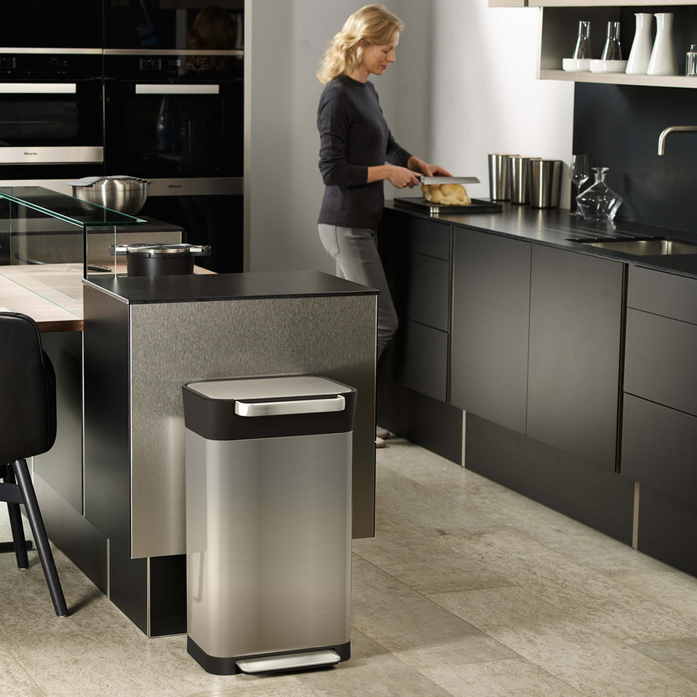 Abfallkübel / Presskübel chrom 60 lt 